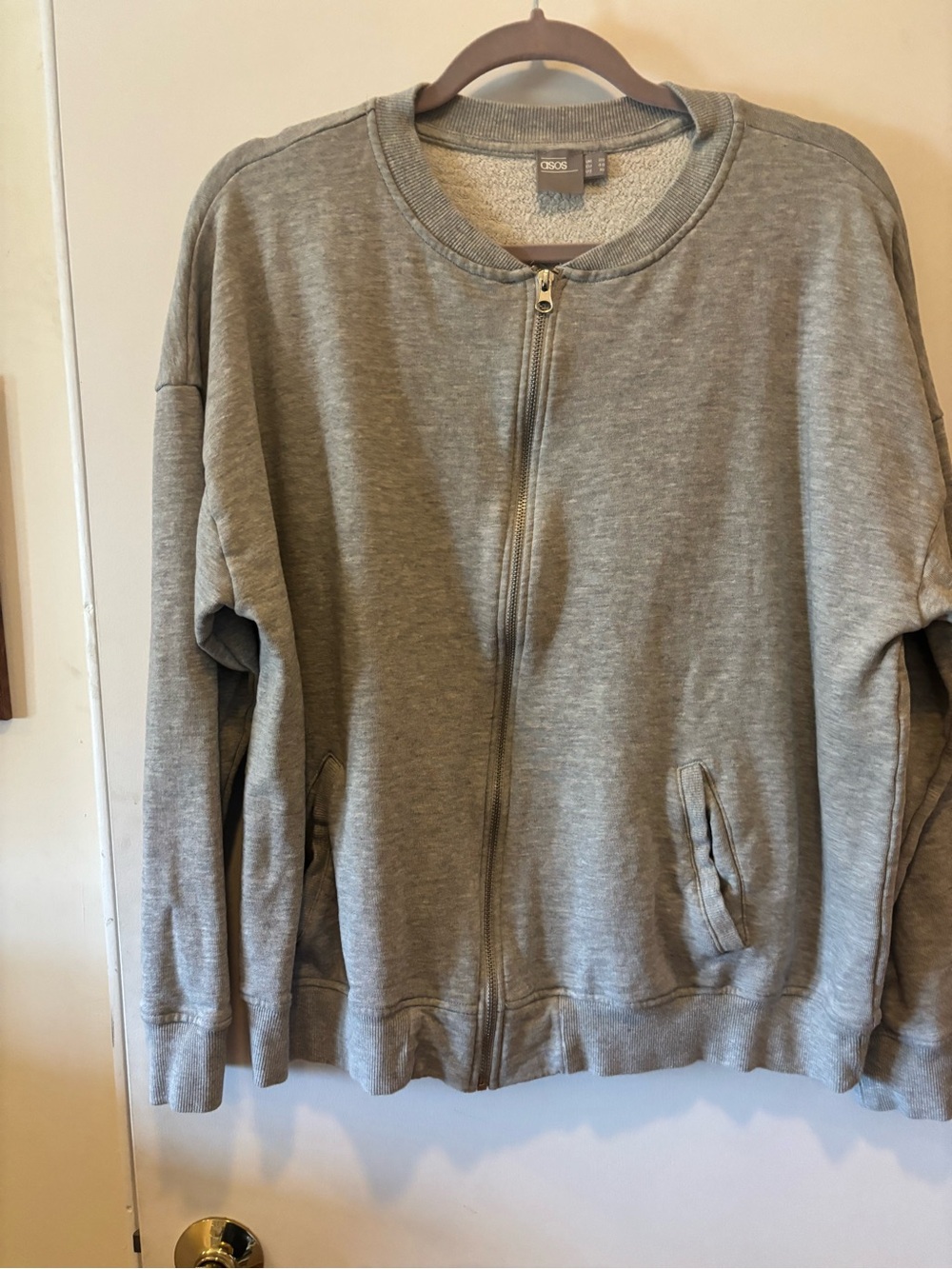 ASOS Gray Zip-Front Sweatshirt